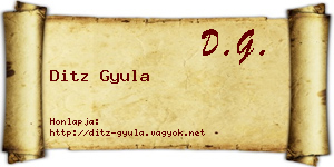 Ditz Gyula névjegykártya
