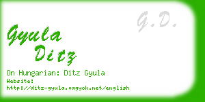 gyula ditz business card